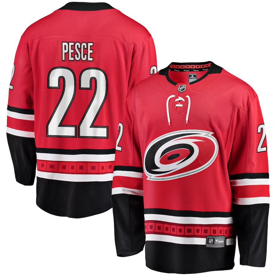 Men Carolina Hurricanes #22 Brett Pesce Fanatics Branded Red Breakaway Player NHL Jersey->carolina hurricanes->NHL Jersey